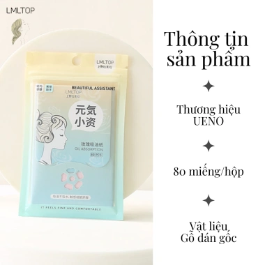 Giấy thấm dầu hoa hồng LMLTOP 80 miếng - Thấm hút nhanh, làm sạch da dầu, giá chỉ 18.200đ