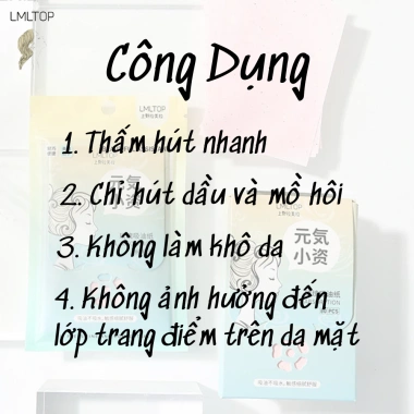 Giấy thấm dầu hoa hồng LMLTOP 80 miếng - Thấm hút nhanh, làm sạch da dầu, giá chỉ 18.200đ
