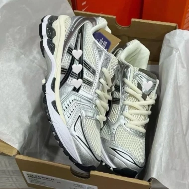 Giày thể thao Asic Gel‑15 bigsize nam nữ, màu bạc, chạy bộ Pickleball giảm giá 9