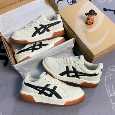 Giày Thể Thao Asics Court MZ Cream Black Gum Nam Nữ Đế Cao Su Nguyên Khối 4