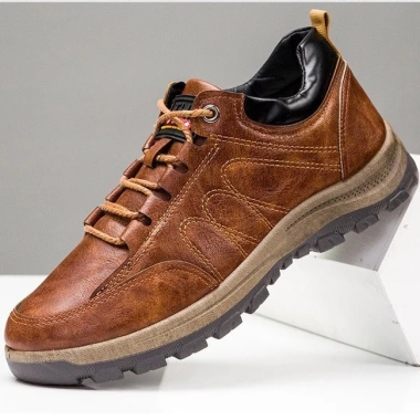 Giày thể thao nam Sneaker da viền chỉ, đế kẹp - làm việc, dạo phố, leo núi K24 giá 220.000