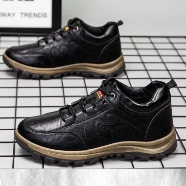 Giày thể thao nam Sneaker da viền chỉ, đế kẹp - làm việc, dạo phố, leo núi K24 giá 220.000