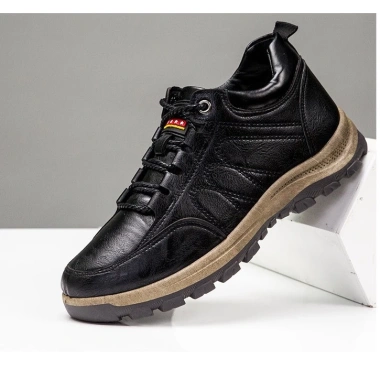 Giày thể thao nam Sneaker da viền chỉ, đế kẹp - làm việc, dạo phố, leo núi K24 giá 220.000