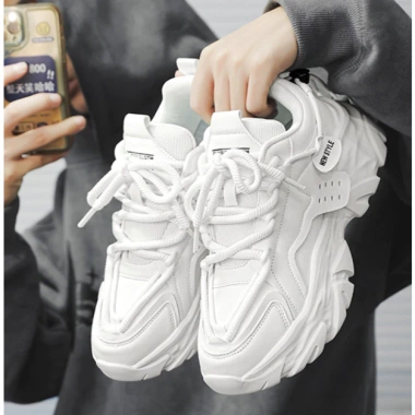 Giày Thể Thao Nam Sneaker Hai Màu Trắng Đen Đế Cao, Chất Liệu Cao Cấp, êm chân, Video Cận Chất, Giá 832.500 VND
