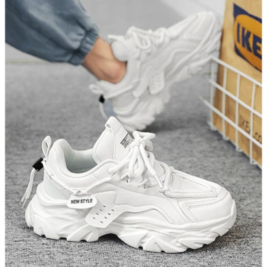 Giày Thể Thao Nam Sneaker Hai Màu Trắng Đen Đế Cao, Chất Liệu Cao Cấp, êm chân, Video Cận Chất, Giá 832.500 VND
