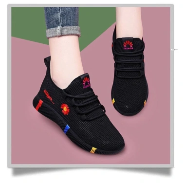 Giày Thể Thao Nữ Bông Thoáng Lỗ Cúc Free Ship - 2 Màu Đỏ/Tím Giá Rẻ 590k 7