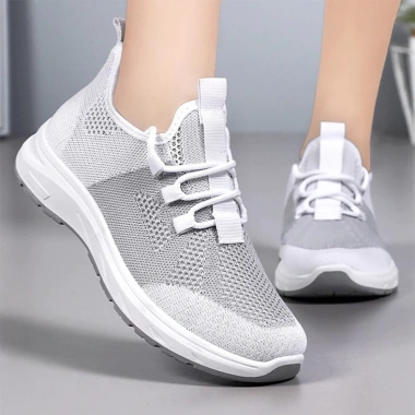 Giày Thể Thao Nữ Mặt Lưới Thiết Kế Phối Màu Thoáng Khí Nhẹ Mát Sang Trọng