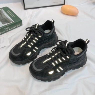 Giày Thể Thao Nữ Sneaker H66 Đế Gồ Phản Quang 3 Màu - Free Ship, Giá 360.000