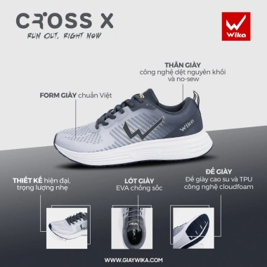 Giày Thể Thao Wika Cross Siêu Nhẹ - Dành cho Cầu Lông, Chạy Bộ, Gym, Kiểu Năng Động, Trẻ Trung - Giá chỉ 799.000₫ 3