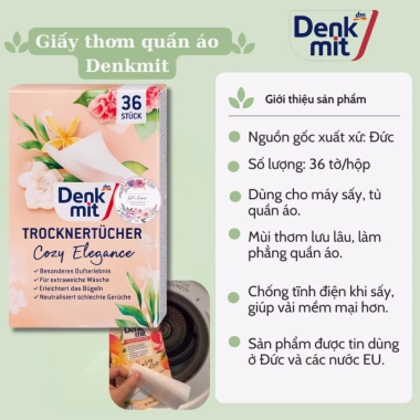 Giấy Thơm Denkmit Máy Giặt & Tủ Quần Áo - Túi Thơm Nội Địa Đức, Thơm Lâu 3 Giấy Thơm Denkmit Máy Giặt & Tủ Quần Áo - Túi Thơm Nội Địa Đức, Thơm Lâu 3