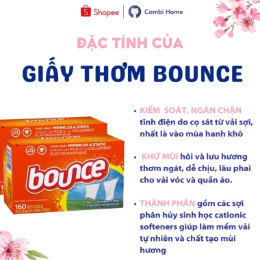 Giấy Thơm Quần Áo Bounce Hộp Nguyên - Giữ Hương Thơm Lâu, Khử Mùi Hiệu Quả, Giá Ưu Đãi 370.000₫ 2