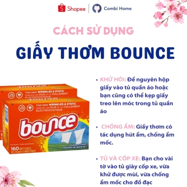 Giấy Thơm Quần Áo Bounce Hộp Nguyên - Giữ Hương Thơm Lâu, Khử Mùi Hiệu Quả, Giá Ưu Đãi 370.000₫ 3