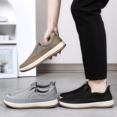 Giày Thuyền Nam Đế Phẳng Thoáng Khí, Phối Màu Casual, Phối Đồ, Nút Bấm - 549.500 VND