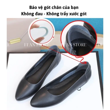Giày tiếp viên nữ da thật búp bê mũi nhọn, công sở bít mũi bệt, mềm mại 670.000₫ 3
