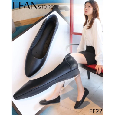 Giày tiếp viên nữ da thật búp bê mũi nhọn, công sở bít mũi bệt, mềm mại 670.000₫ 5