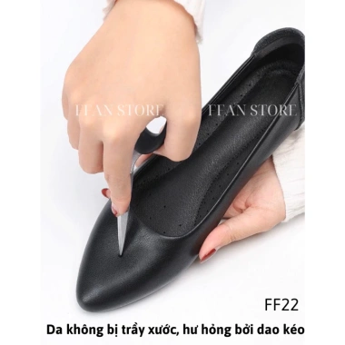 Giày tiếp viên nữ da thật búp bê mũi nhọn, công sở bít mũi bệt, mềm mại 670.000₫ 8