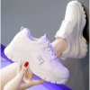 Giày trắng nữ độn đế 5cm, kính cận chất, tặng video hướng dẫn, bít tất miễn phí