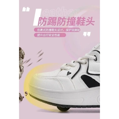 Giày Trẻ Em Runaway Hai Gót Ánh Sáng Trượt Bánh Xe Thể Thao Ròng Rọc Học Sinh 7