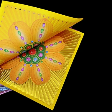 Giấy vàng sen Convex thủy tinh 9 màu 19x19cm - 40 tờ gấp dứa vàng Origami, giấy đốt