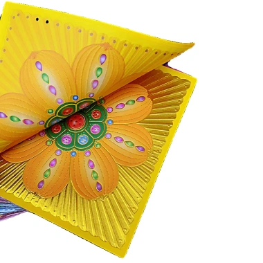 Giấy vàng sen Convex thủy tinh 9 màu 19x19cm - 40 tờ gấp dứa vàng Origami, giấy đốt