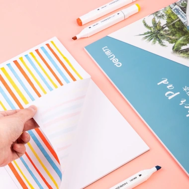 Giấy vẽ màu marker Deli 30 tờ 110gsm - Cao cấp, dày, dễ chồng màu, tản màu 2