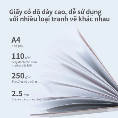 Giấy vẽ màu marker Deli 30 tờ 110gsm - Cao cấp, dày, dễ chồng màu, tản màu 4