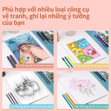 Giấy vẽ màu marker Deli 30 tờ 110gsm - Cao cấp, dày, dễ chồng màu, tản màu 5