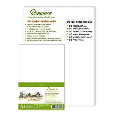 Giấy vẽ Romance 110gsm A1 - Luyện thi, chì, màu bột, phác họa, chỉ 85.000đ