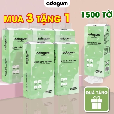 Giấy Vệ Sinh 1.500 tờ 4 lớp Dai Mịn Adagum - Treo tường, không lõi, chỉ 50.500 VND