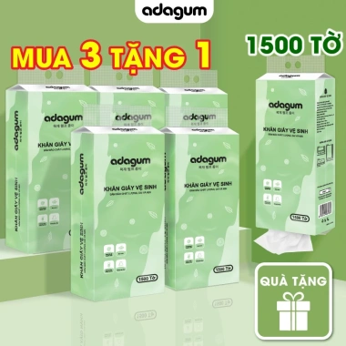 Giấy Vệ Sinh 1.500 tờ 4 lớp Dai Mịn Adagum - Treo tường, không lõi, chỉ 50.500 VND