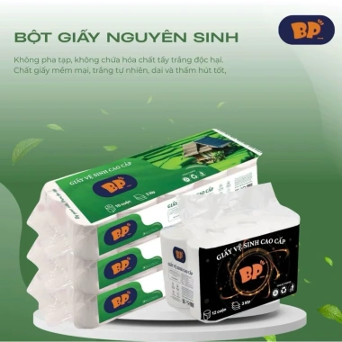 Giấy Vệ Sinh BP Tissue Bịch 10 Cuộn 3 Lớp Dày Mềm 100% Bột Giấy An Toàn Giá 65.000 VND 3