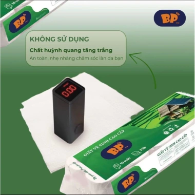 Giấy Vệ Sinh BP Tissue Bịch 10 Cuộn 3 Lớp Dày Mềm 100% Bột Giấy An Toàn Giá 65.000 VND 4