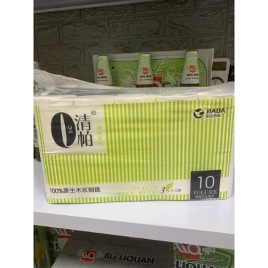 Giấy vệ sinh cuộn kẻ không lõi Jiada 10 cuộn - Giá 52.900 VNĐ, mềm mại, thấm hút tốt