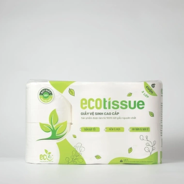 Giấy vệ sinh EcoWipes 3 lớp lốc 10 cuộn – mềm dai, thấm hút, có lõi/không lõi, 115k