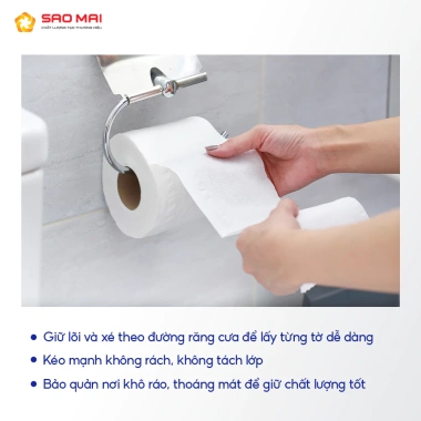 Giấy vệ sinh Sao Mai 10 lốc 10 cuộn 4 lớp mềm mại không kích ứng - Tiện lợi, giá chỉ 629.000₫