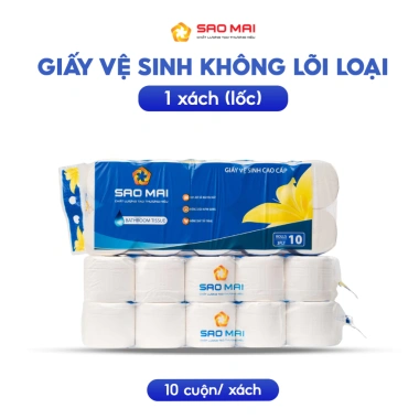 Giấy vệ sinh Sao Mai 10 lốc 10 cuộn 4 lớp mềm mại không kích ứng - Tiện lợi, giá chỉ 629.000₫ 10 Giấy vệ sinh Sao Mai 10 lốc 10 cuộn 4 lớp mềm mại không kích ứng - Tiện lợi, giá chỉ 629.000₫ 10