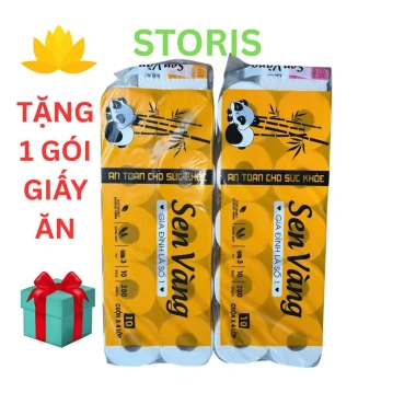 Giấy vệ sinh sen vàng 10 cuộn 3 lớp có lõi – Siêu mềm, không tẩy trắng, 120k 2
