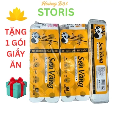 Giấy vệ sinh sen vàng 10 cuộn 3 lớp có lõi – Siêu mềm, không tẩy trắng, 120k 3