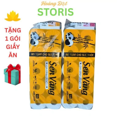 Giấy vệ sinh sen vàng 10 cuộn 3 lớp có lõi – Siêu mềm, không tẩy trắng, 120k 5