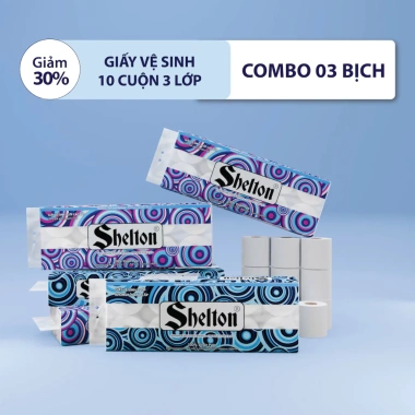 Giấy vệ sinh Shelton 10 cuộn 3 lớp cao cấp có lõi/không lõi - Siêu mềm, Giá chỉ 85.000₫ 9