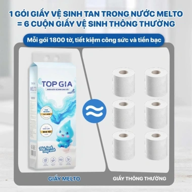Giấy vệ sinh treo tường Topgia 1 bịch 1.800 tờ 4 lớp cao cấp, mềm mịn, an toàn, tan ngay trong nước - 179.000đ 4