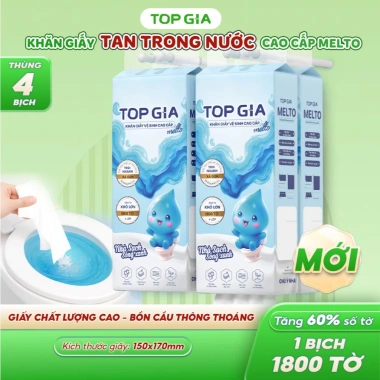 Giấy vệ sinh treo tường Topgia 1 bịch 1.800 tờ 4 lớp cao cấp, mềm mịn, an toàn, tan ngay trong nước - 179.000đ 10