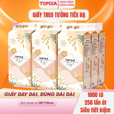 Giấy vệ sinh treo tường TopGia Tiểu Hạ 1.000 tờ bột gỗ 6/10 bịch, chỉ 119.000 VND