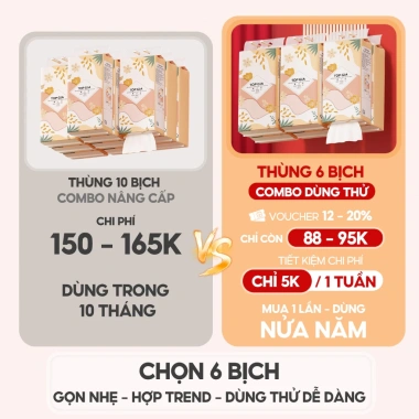 Giấy vệ sinh treo tường TopGia Tiểu Hạ 1.000 tờ bột gỗ 6/10 bịch, chỉ 119.000 VND