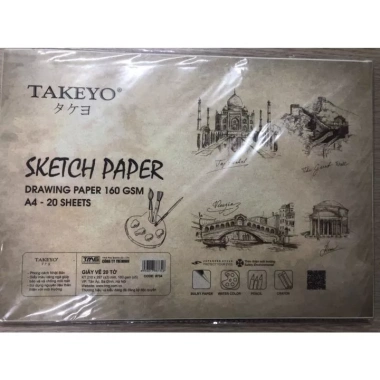 Giấy Vẽ Takeyo 160GSM A4-A3 20 tờ, bề mặt xốp nhẹ, trắng ngà - Phác thảo, vẽ họa giá 40.000₫ 3