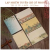 Giấy viết thư pháp 6 mẫu xuyến chỉ - luyện chữ Hán Việt, in nền tranh thủy, mặc cổ trang, giảm giá 32.580