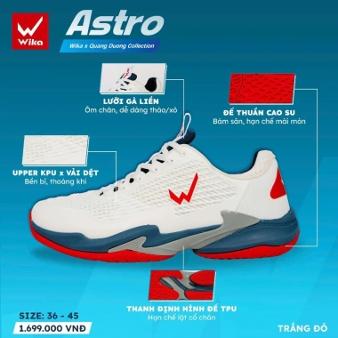 Giày Wika ASTRO Pickleball - Êm Ái, Siêu Nhẹ, Đệm Wi-Cloud, Giá 1.615.000₫