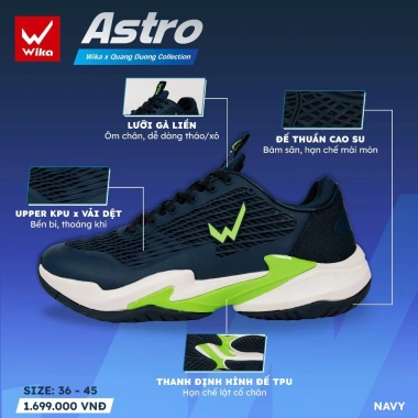 Giày Wika ASTRO Pickleball - Êm Ái, Siêu Nhẹ, Đệm Wi-Cloud, Giá 1.615.000₫
