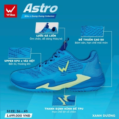 Giày Wika ASTRO Pickleball - Êm Ái, Siêu Nhẹ, Đệm Wi-Cloud, Giá 1.615.000₫