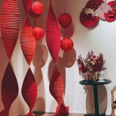 Giấy Xếp Gợn Sóng Trang Trí Nhà Cửa Ngày Tết 3m-4m Giảm Giá 65k Oanh Phụ Kiện Decor
